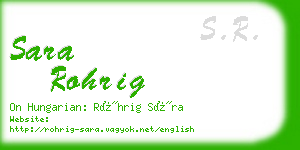 sara rohrig business card